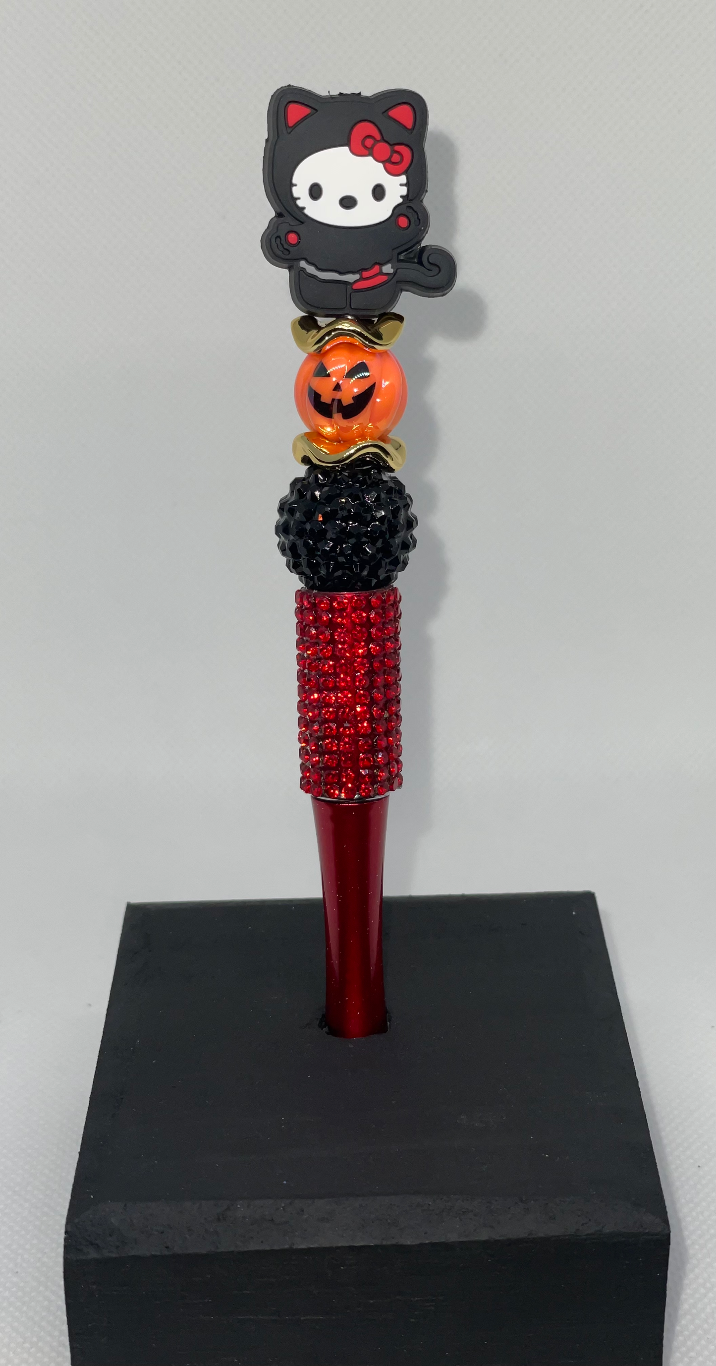 HK Black Cat rhinestone pen