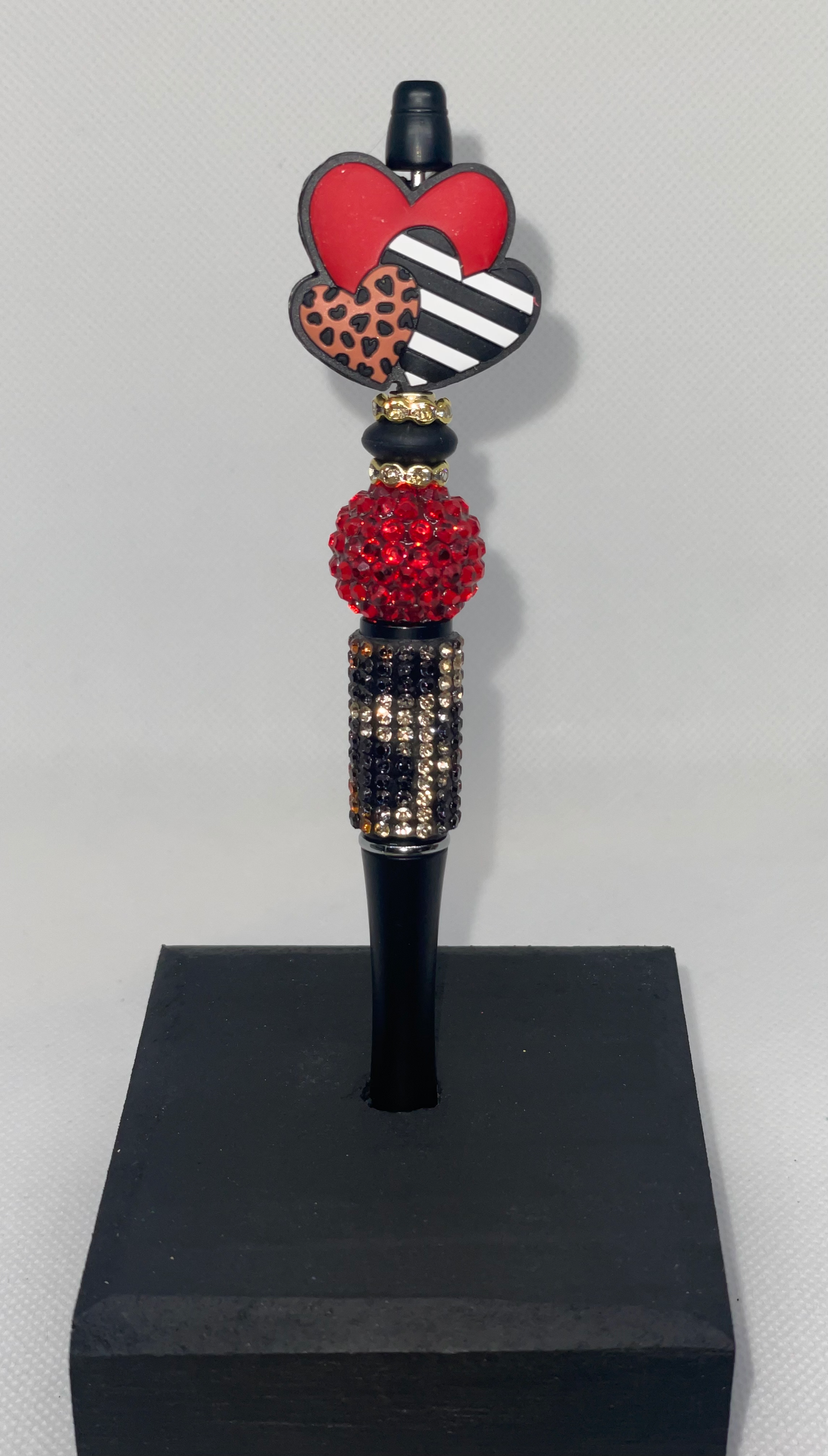Leopard Heart rhinestone pen