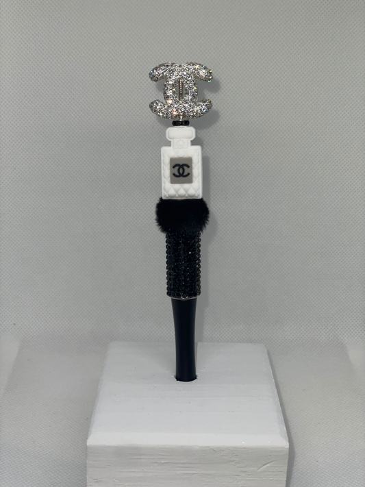 CC Designer silver and black rhinestone pen