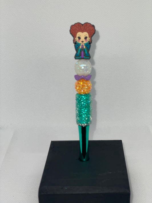 Hocus Winifred teal rhinestone pen