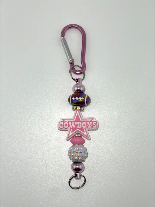 D Cowboys pink football rhinestone
