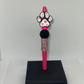 Pink Paw print with hearts rhinestone pen