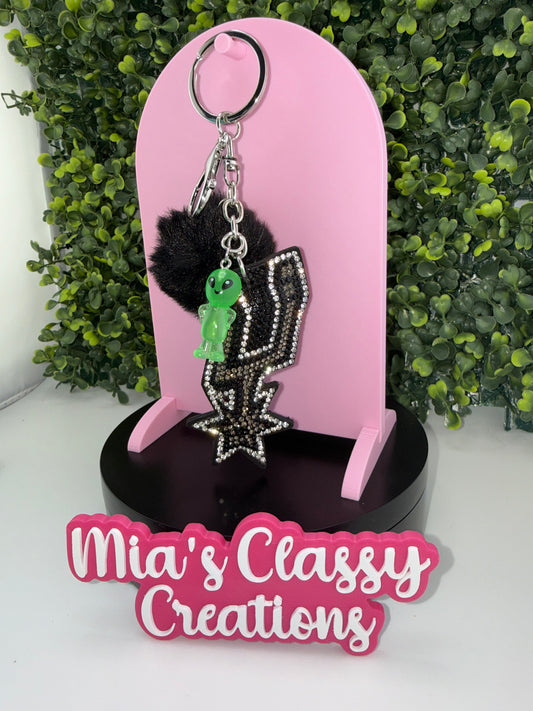 Spurs Alien keychain