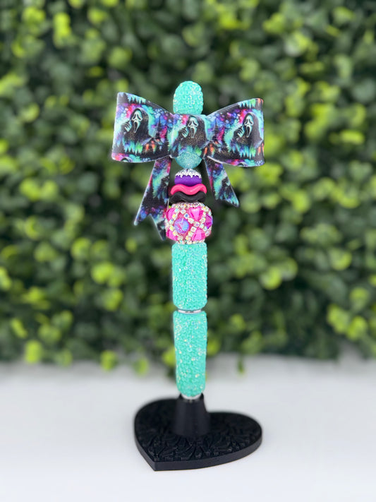Teal Ghostface Bow pen
