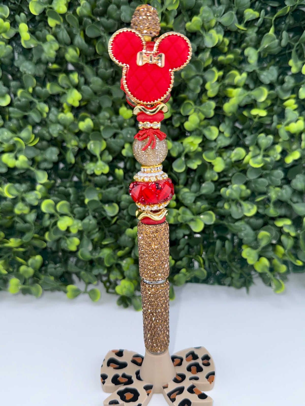 Red Fancy Mickey Rhinestone pen