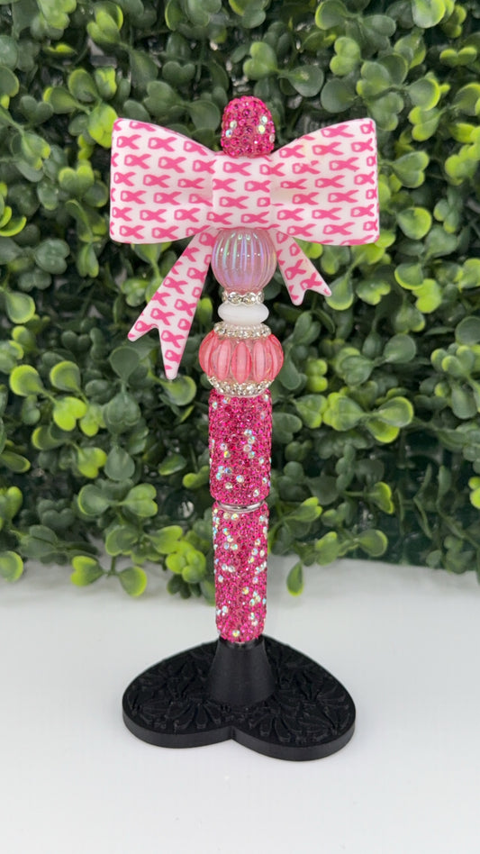 Pink Ribbon Bow pen