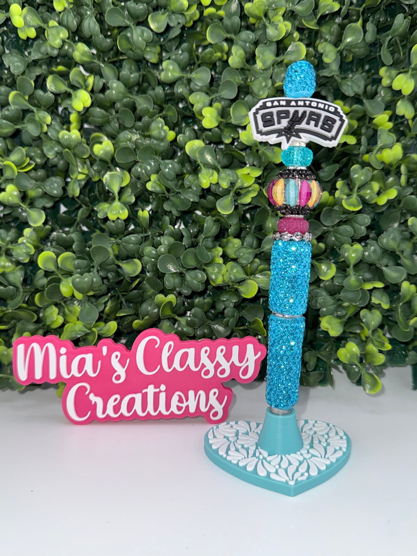 Spurs Turquoise Rhinestone