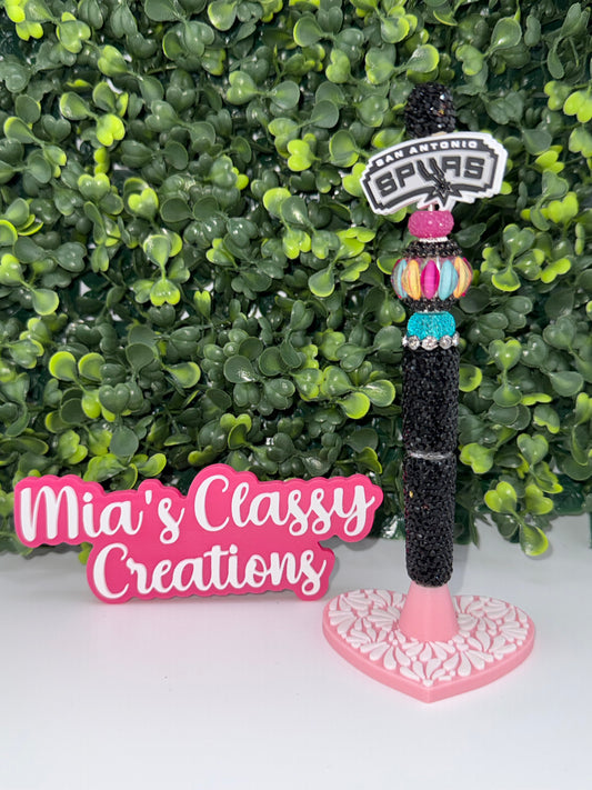 Spurs Black Rhinestone