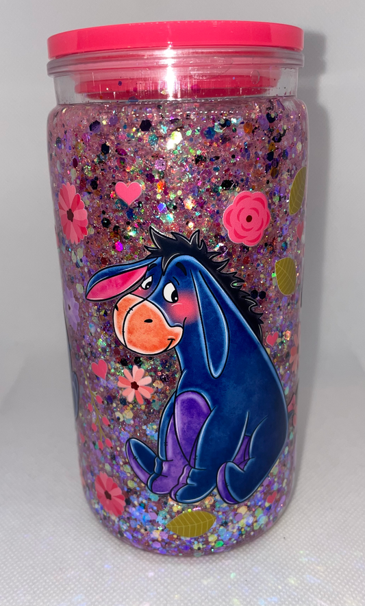 Eeyore Pink snow globe
